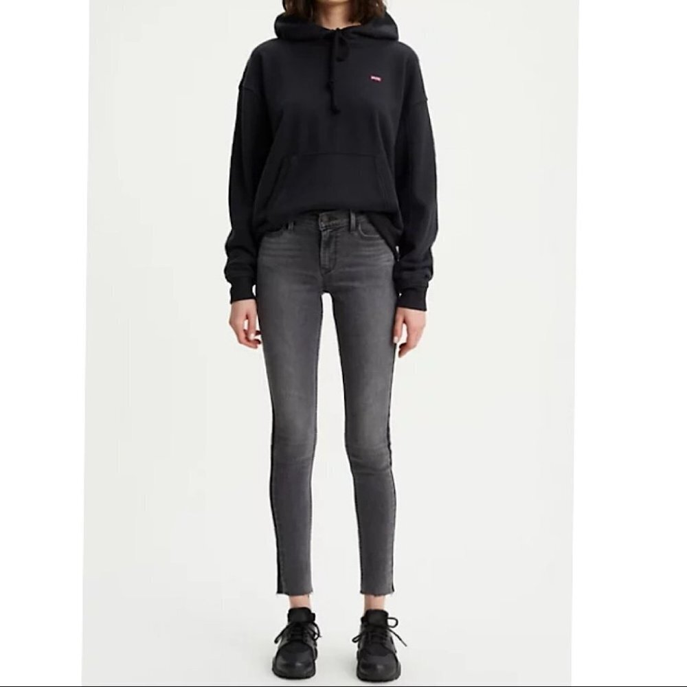 Levi’s 710 Super Skinny Raw Hem Mid Rise Jeans